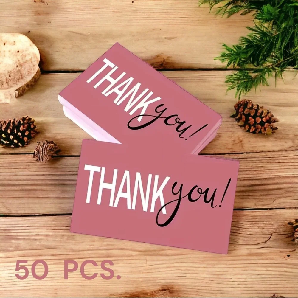 50 Cards Thank You Cards 2.1” X 3.5”